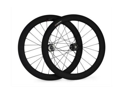 China Best quality 700c 60MM Carbon clincher wheelset with width 23mm fixed gear for track bike for sale