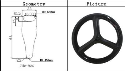 China 700c ud/matt tri-spokes carbon clincher wheel with 66mm for road racing bike &track bike for sale