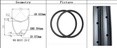 China 2014new ultralight carbon rim for mtb bike 25mm clincher 29