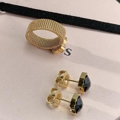 China Original Luxury High Quality Gem Bear Earrings Vintage 316 Stainless Steel Jewelry Fashion Dress Black Touses Earrings for sale