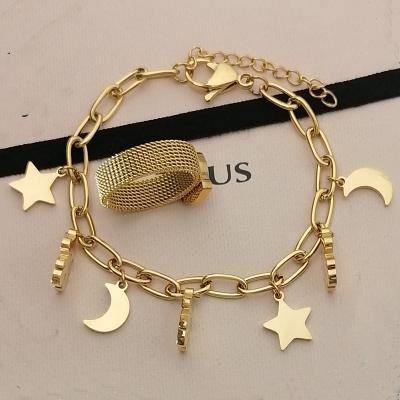 China Cute Fashion Cute High Quality Dress Jewelry 316 Stainless Steel Touses Star Moon Bear Luxury Original Bangle for sale