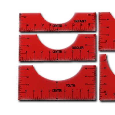 China Measuring Tools Custom Printed Measurement Cutting T-shirt Ruler T-shirt Ruler for sale