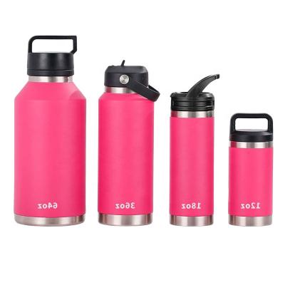 China Custom Logo 12oz 18oz 36oz 48oz Stainless Steel Hydraulic Insulated Wide Mouth Sports Water Bottle Viable With Straw for sale