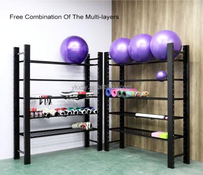 China GYM Adjustable Multilayer Steel Tube Functional Storage Rack For Fitness Equipment Gym for sale