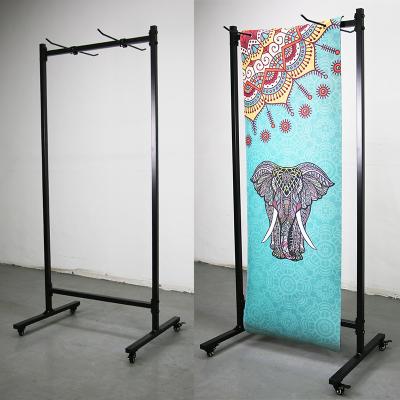 China Steel Double Sided Standing Rack Gym Mat Rack Storage Display Yoga Mat Rack for sale