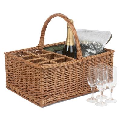 China Feature Factory Good Quality Wholesale Traditional Wine Rack Insulated Picnic Wicker Basket for sale