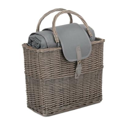 China Sustainable Plant Rattan Picnic Basket Wicker Woven Picnic Basket With Heat Insulation Blanket Bag for sale