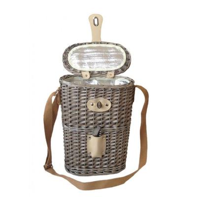 China Stored Wicker Wine Champagne Cooler Picnic Basket Tote Luxury Rattan Baskets Willow From Jialan Factory for sale