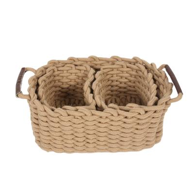 China Jialan woven storage basket two color popular stocked basket color can be customized for sale