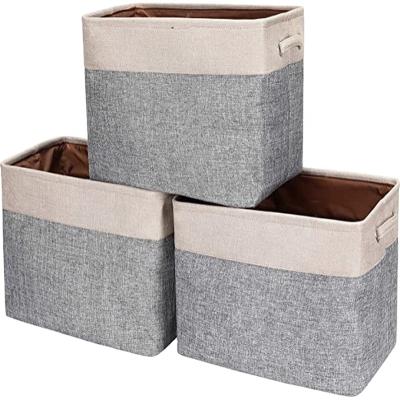 China Jialan Stored Canvas Collapsible Storage Box With Handle for sale