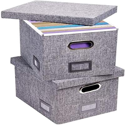 China Jialan Tissue File Storage Archive Box Tissue Folding Box Desktop Manager Stored Canvas Box for sale