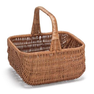 China Handwoven Wicker Willow Flower Modern Gift Flower Basket With Handle for sale