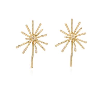 China 2022 New TRENDY Statement Earrings 18K Gold Plated Fashion Stud Earrings For Women Girls Exaggerated Circle Earrings for sale