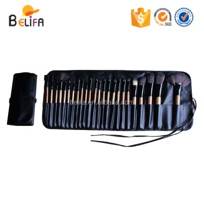 China Belifa 24 pcs cosmetic brush set with black bag makeup brush set for sale