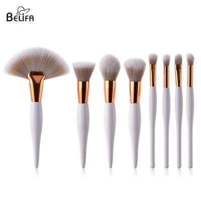 China Belifa 8pcs New style V stern Plastic handle make up brush with Synthetic hair brush set for sale