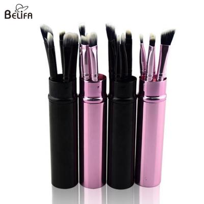 China Private label 5pcs professional portable travel mini eyeshadow eyeliner eyebrow eye make up makeup brush kit set for sale