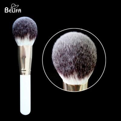 China Cosmetic tools single large big vegan soft white gold kabuki facial face blush loose powder make up makeup brush zu verkaufen