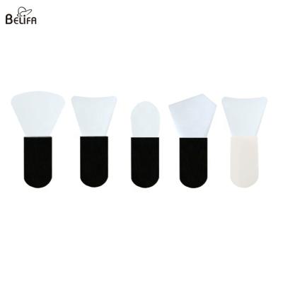 China Cosmetic makeup tool diy soft vegan white black mini short handle silicone skincare clay facial face mask brush applicator for sale