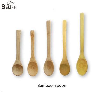 China Belifa wholesale customized LOGO facial spoon with natural bamboo handle spatula stick for cream cosmetic spoons zu verkaufen