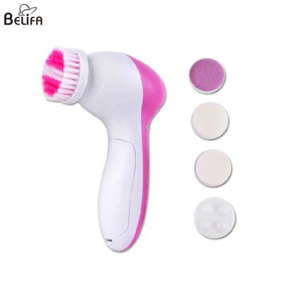 China Belifa wholesale multifunction face cleanser electric rotating cleaning brush with replaceable five brush heads for sale