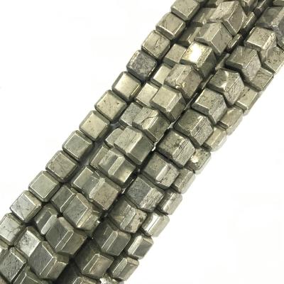 China Diy Jewelry Accessories Natural faceted pyrite cube beads Jewelry making supplies for sale