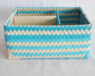 China Sustainable Factory Direct Handmade PP Woven Basket For Bath And Home Room Decoration for sale