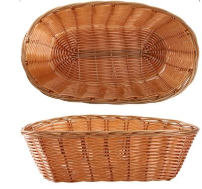 China Viable factory direct handmade woven plastic oval basket, food storage basket and fruit basket for sale