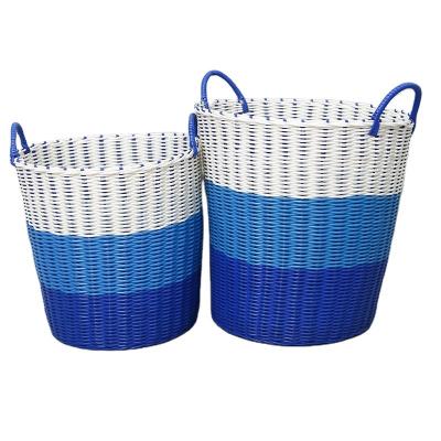 China Sustainable Customization 100% Handmade Support Waterproof Storage Baskets Woven Laundry Hamper for sale