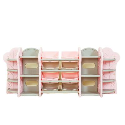 China Professional High Quality Large Capacity Storage Cabinet Indoor Movable Toy Storage Shelf Kids Plastic Book Shelves for sale