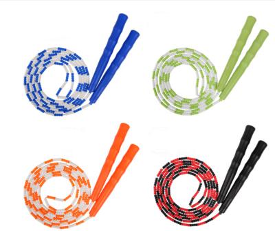 China 2021 Best Selling Cheap Colorful Lightweight Adjustable Length Durable Plastic Toys Jumping Segmented Handle Beaded Jump Rope Long for sale