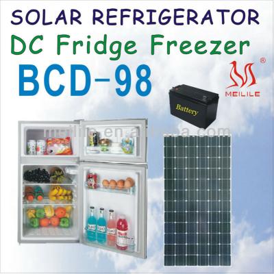 China MEILILE DC COMPRESSOR BCD-98 DC Solar Fridge , 98L DC Solar Fridge Freezer for sale