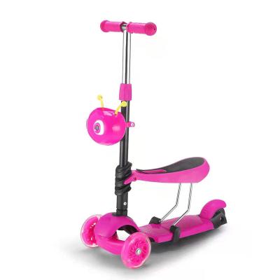 China Mini Plastic Rubber Aluminum Alloy Child Height Adjustable Double Rocker Folding Kids Scooter for sale