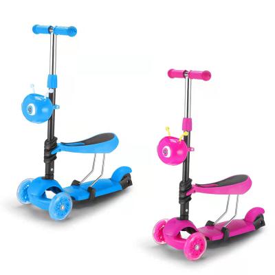 China Child Solid Reputation New Aluminum Alloy Big Wheels Plastic Rubber Kids Pedal Kick Scooter for sale