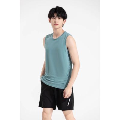 China OEM Breathable Polyester Singlet Training Running Fitness Wear Men Beach Top GYM Vest for sale