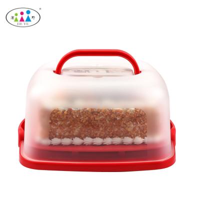 China Handmade plastic square portable cake box with cupcake for sale