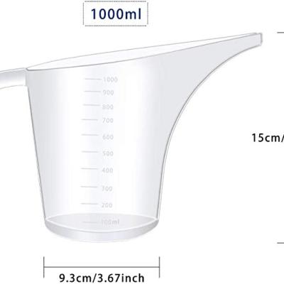 China Sustainable funnel pitcher (1000ml) measure, easy pour measuring cup with funnel spout, bake to take care of molds for sale