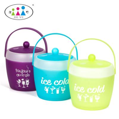 China Excellent quality durable plastic ice bucket with handle and tongs for sale