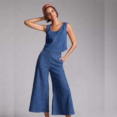 China High Quality Anti-pilling Logo Customized 2 Piece Set Casual Wide Leg Pants Womens Set Summer for sale