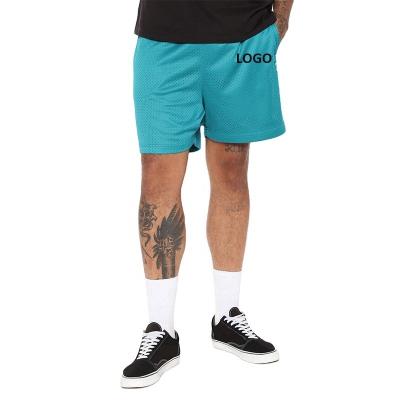 China Custom Brand Anti-wrinkle Brand Elastic Waistband Men's Pinhole Breathable Mesh Shorts Plus Size Fitness Shorts for sale