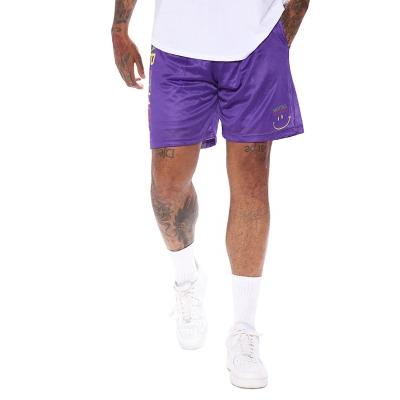 China Anti-wrinkle screen printing custom logo loose fit mens mesh shorts plus size basketball shorts streetwear male for sale