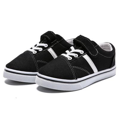 China Kids Girls Canvas Trainers Anti-Slippery Pumps Flat Top Hook&Loop Low Top Casual Tennis Shoes for sale