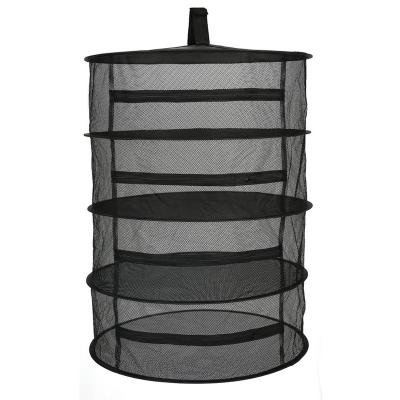 China Hot Selling Easily Assembled 4 Layer Black Net Zipper Dry Net Grow Tent Drying Racks Hanging Around Mesh Herb Dry Net for sale