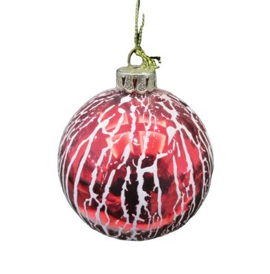 China Shiny Red Hand Painted Glass Christmas Tree Decoration 8cm Ball, Hanging Christmas Tree Decoration for sale