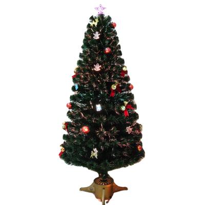 China 6ft PVC Pre Lit Fiber Optic Christmas Tree With Metal Stand PVC Artificial Christmas Tree for sale