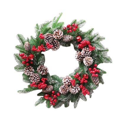 China Pine Needle PVC Christmas Wreath Heart Shaped Christmas Wreath for sale