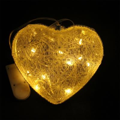 China Holiday Decoration Christmas Copper Wire LED Lights in Coloful Heart Paper Christmas Lights for sale