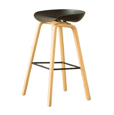 China Cooling Bar Chair Dining Stools Nordic Modern Plastic Restaurant Kitchen Hotel Counter Chair Umpire Chair Plastic Wooden Bar Stool for sale