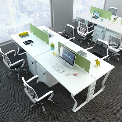 China Modern modern office workstation with wood partition, modular workstation for sale