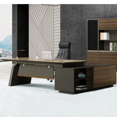 China Modern Furniture Wooden Office Desk Executive Desk With Side Cabinet for sale