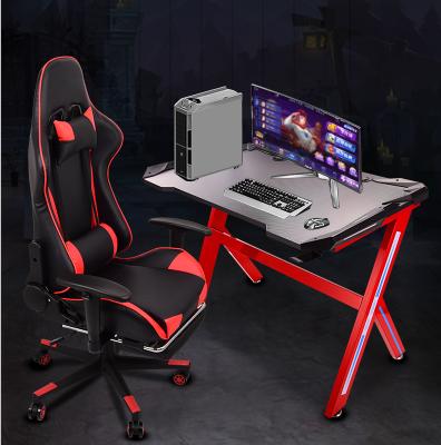 China RGB light or not wholesale HM-001 game PC desktop computer racing table with RGB lights game table for gamer for sale